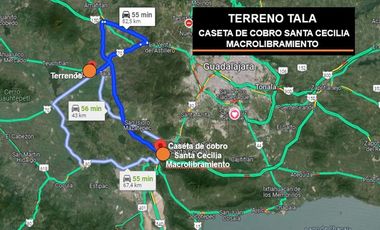 Terreno en venta en Tala, Jalisco a pie de carretera