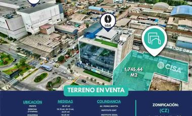 OCACIÓN TERRENO COMERCIAL 1745m2