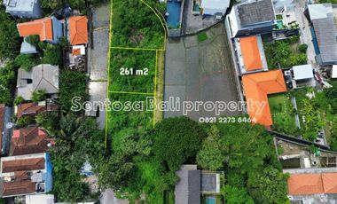 Tanah di semer kerobokan 261m² - view sawah