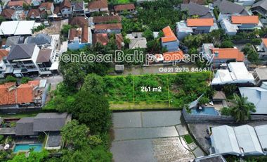 Tanah di semer kerobokan 261m² - view sawah