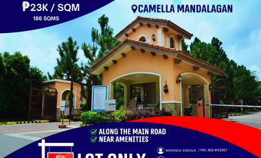 For Sale: 186 sqm RESIDENTIAL LOT CAMELLA MANDALAGAN