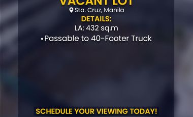 For Sale Commercial Vacant Lot in Santa Cruz Manila