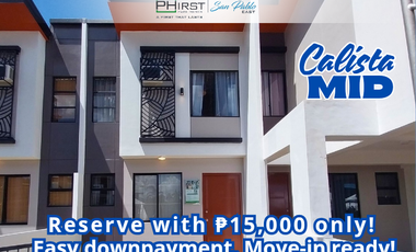 2BR 1T&B Townhouse For Sale, along the highway, San Pablo Laguna