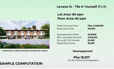 3 BR Townhouse Model at Paseo de Lipa-LEVANA MODEL