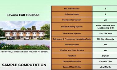 3 BR Townhouse Model at Paseo de Lipa-LEVANA MODEL