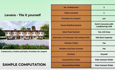 3 BR Townhouse Model at Paseo de Lipa-LEVANA MODEL