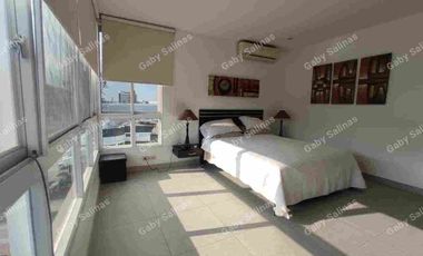 ALQUILER departamento amoblado en piso alto con ascensor linda vista a la ciudad Guayaquil CEIBOS vía a la costa