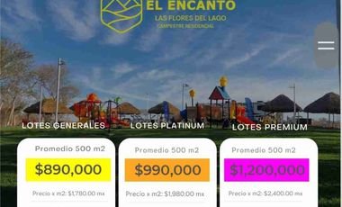 Lotes Residenciales  en Venta  Flores de Lago Country Club, Campo de Golf ⛳️