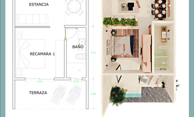 Bonito Estudio en Venta en Areia Tulum
