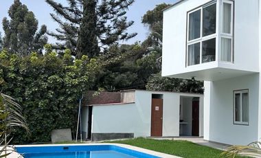 OPORTUNIDAD DE ALQUILAR HERMOSA CASA MODERNA EN PACHACAMAC CON PISCINA AMOBLADO