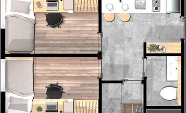 VENTO APARTA TWIN  EN CHIA 28.49 M2