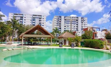 Renta de Departamento Totalmente Amueblado en 1er Nivel Condominio Liverte, con Seguridad 24/7 y 3 Albercas en Área Común