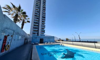 Vende Dpto 1 D. 1 B, Amoblado, promera línea, vista al Mar Edificio Delfines Iquique