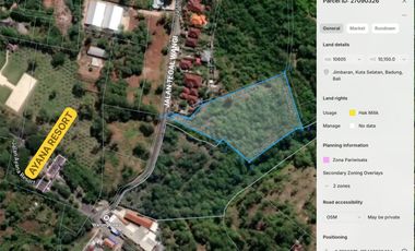 Freehold land sale 10150m² - Karang Mas Jimbaran