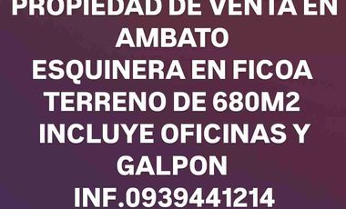 PROPIEDAD DE VENTA EN AMBATO