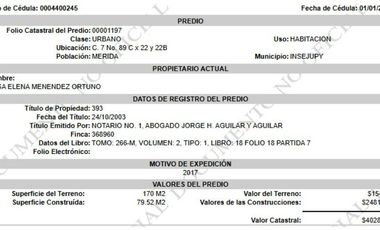 HERMOSA PROPIEDAD EN VENTA DE RECUPERACION BANCARIA EN RINCONADA DE CHUBURNÁ, MÉRIDA YUCATÁN.