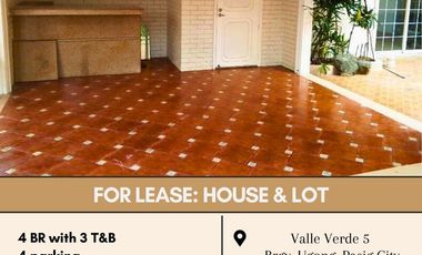 For Lease: House & Lot located at Valle Verde 5 Brgy. Ugong,pasig City