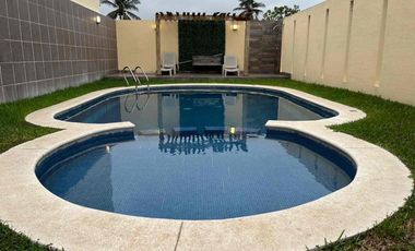 CASA EN RENTA AMUEBLADA Y CLIMATIZADA EN PRIVADA CON 3 RECÁMARAS, ALBERCA. CERCA DE PLAYAS Y PLAZAS EN BOCA DEL RÍO CON MTTO INCLUIDO $16,999