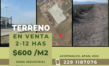Terreno en VENTA Acopinalco, Apan, Hgo.