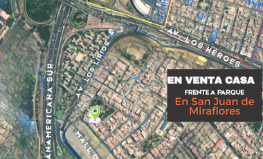 Casa de 4 pisos frente a parque, a espaldas del Mall del Sur