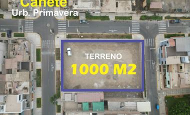 Vendo Terreno de 1000 m2 en plana esquina, Urbanización Primavera san Vicente Cañete