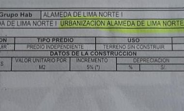 TERRENO EN SANTA ROSA EXCELENTE UBICACIÓN EN LA MISMA PANAMERICANA. ENTRE PUENTE PIEDRA Y ANCÓN