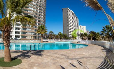 Arriendo año corrido, hermoso depto amoblado primera línea playa La Herradura. 3D y 2B. $800.000