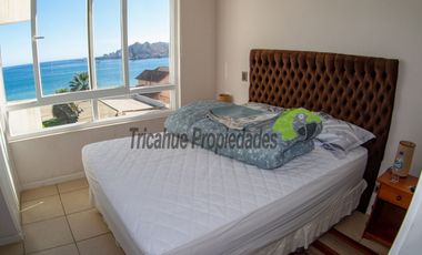 Arriendo año corrido, hermoso depto amoblado primera línea playa La Herradura. 3D y 2B. $800.000