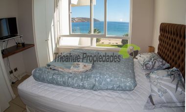 Arriendo año corrido, hermoso depto amoblado primera línea playa La Herradura. 3D y 2B. $800.000