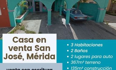 CONTAMOS CON LA ESCRITURA DE ESPACIOSA Y BONITA CASA DE REMATE   EN EXCELENTE UBICACION EN MERIDA YUC.