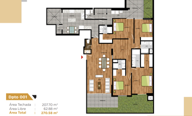 DPTO EN 1ER PISO EN CHACARILLA  FRENTE A PARQUE /  TERRAZAS