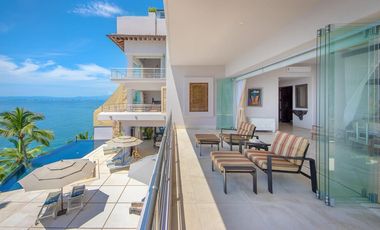 Villa de lujo frente al mar en Conchas Chinas, Puerto Vallarta | 6 recámaras, alberca privada, vistas espectaculares