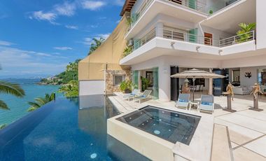 Villa de lujo frente al mar en Conchas Chinas, Puerto Vallarta | 6 recámaras, alberca privada, vistas espectaculares
