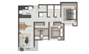 DEPARTAMENTO EN VENTA BOSQUIRA - LA AURORA