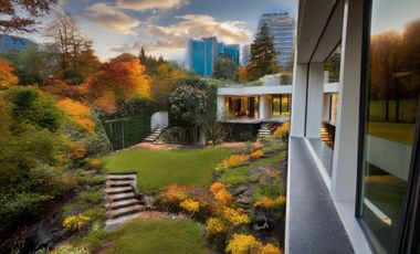 Moderna residencia con amplios espacios y  jardin