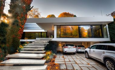 Moderna residencia con amplios espacios y  jardin