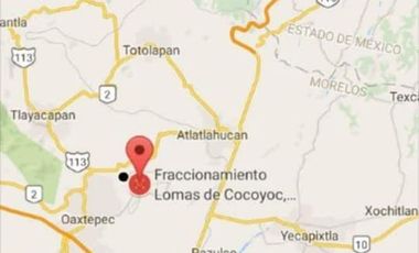 VENTA DE TERRENO LOMAS DE TEXCALPA (ENTRADA NORTE DE LOMAS DE COCOYOC)
