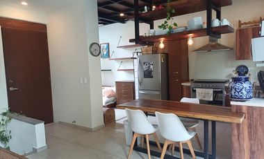 CASA EN RENTA AMUEBLADA ,TIPO LOFT, DOBLE ALTURA, ESPACIOS ABIERTOS, EN RESIDENCIAL ARBOLADA, EXCLUSIVA