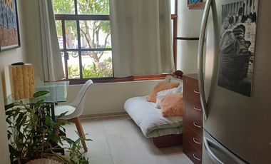 CASA EN RENTA AMUEBLADA ,TIPO LOFT, DOBLE ALTURA, ESPACIOS ABIERTOS, EN RESIDENCIAL ARBOLADA, EXCLUSIVA