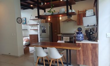 CASA EN RENTA AMUEBLADA ,TIPO LOFT, DOBLE ALTURA, ESPACIOS ABIERTOS, EN RESIDENCIAL ARBOLADA, EXCLUSIVA