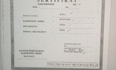 Beachfront Land in International Tourist Area, Kuta  Bali