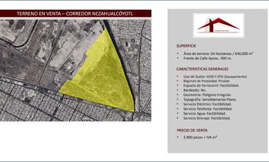 EXCELENTE TERRENO NEZAHUALCOYOTL