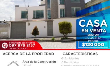 EN VENTA CASA EN SECTOR LA QUINTA