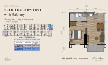For Sale: 1BR Corner at Mandtra Residences in Tipolo, Mandaue City - 36sqm.