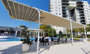 RENTA DEPARTAMENTO AMUEBLADO CON AMPLIA TERRAZA EN HABITAREA TOWERS JURIQUILLA SANTA FE