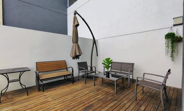 RENTA DEPARTAMENTO AMUEBLADO CON AMPLIA TERRAZA EN HABITAREA TOWERS JURIQUILLA SANTA FE