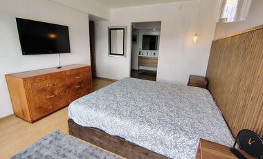 RENTA DEPARTAMENTO AMUEBLADO CON AMPLIA TERRAZA EN HABITAREA TOWERS JURIQUILLA SANTA FE