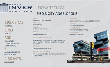 OFICINAS, PISO 3 CITY ANGELÓPOLIS, BOULEVARD ATLIXCO, LA VISTA. PUEBLA, OFICINAS CORPORATIVAS