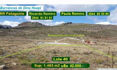 Lote N°40 Barrancas de Dina Huapi OPORTUNIDAD  !!