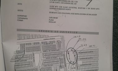 VENTA AREA COMERCIAL  DE  RESIDENCIAL DEL CID, 600 MTS CUADRADOS  20 DE FRENTE POR  30 DE FONDO